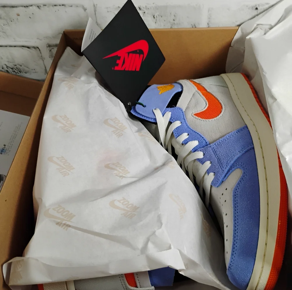 Nike Air Jordan 1 Zoom Air CMFT 2 Men’s Size 9.5 Shoes Royal/Orange DV1307-184